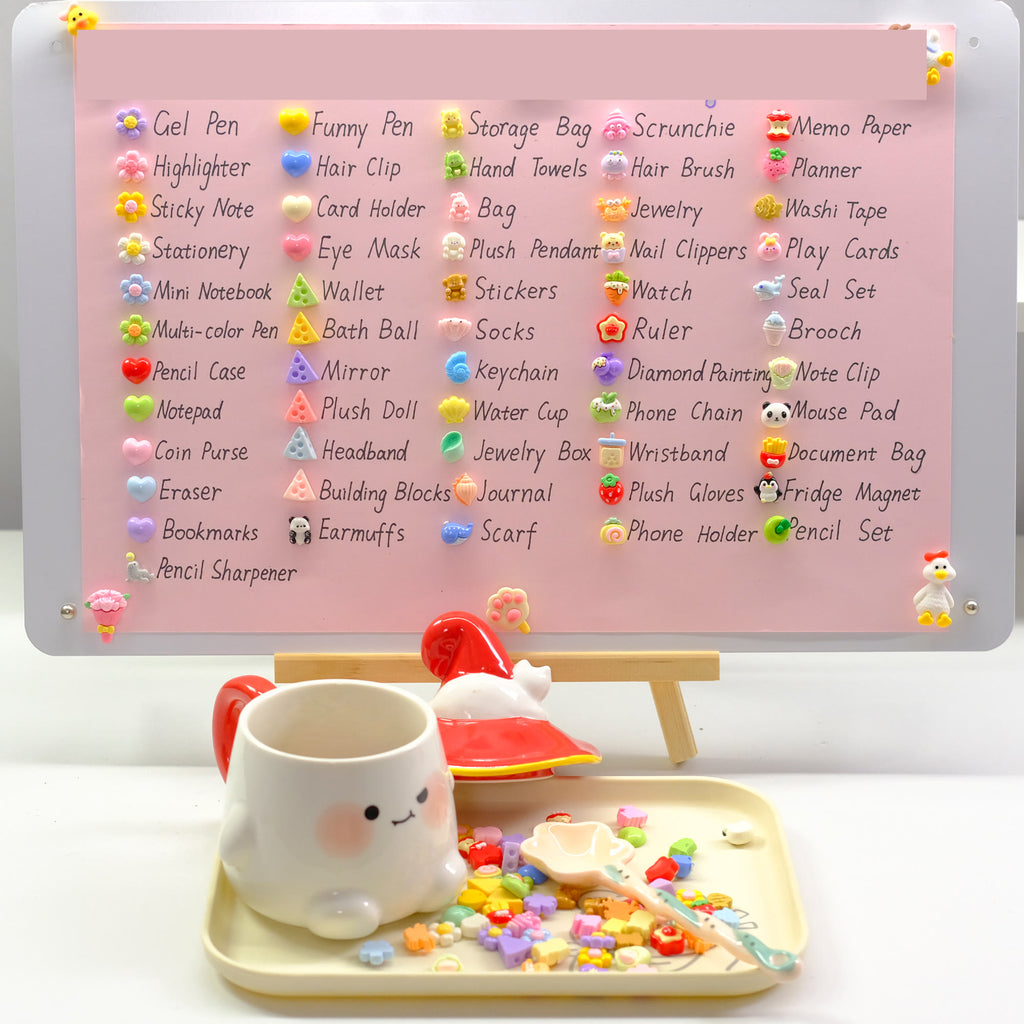 The bead board: every item has its own colour