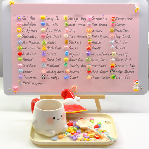 The bead board: every item has its own colour
